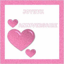 gif joyeux anniversaire coeur rose brillant